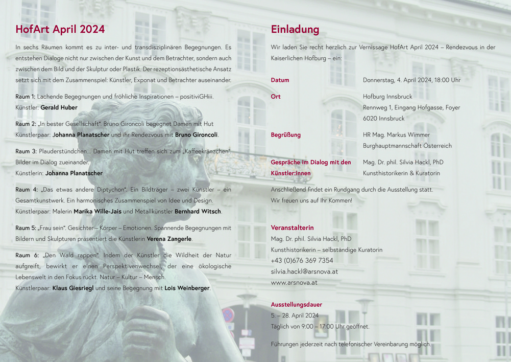 Titelbild Ausstellung Hofburg April 2024